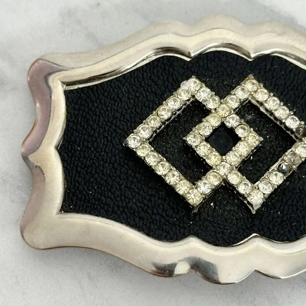Vintage Rhinestone Studded Belt Buckle Made in USA ✨